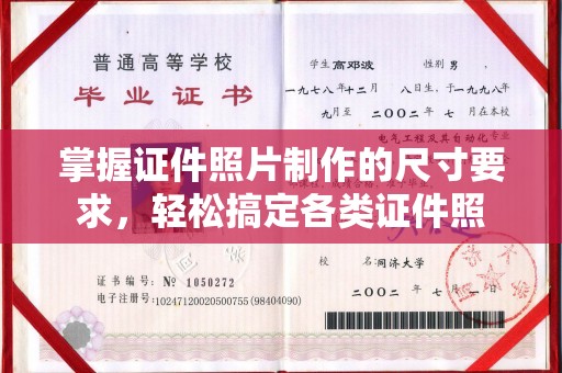 黄龙掌握证件照片制作的尺寸要求，轻松搞定各类证件照